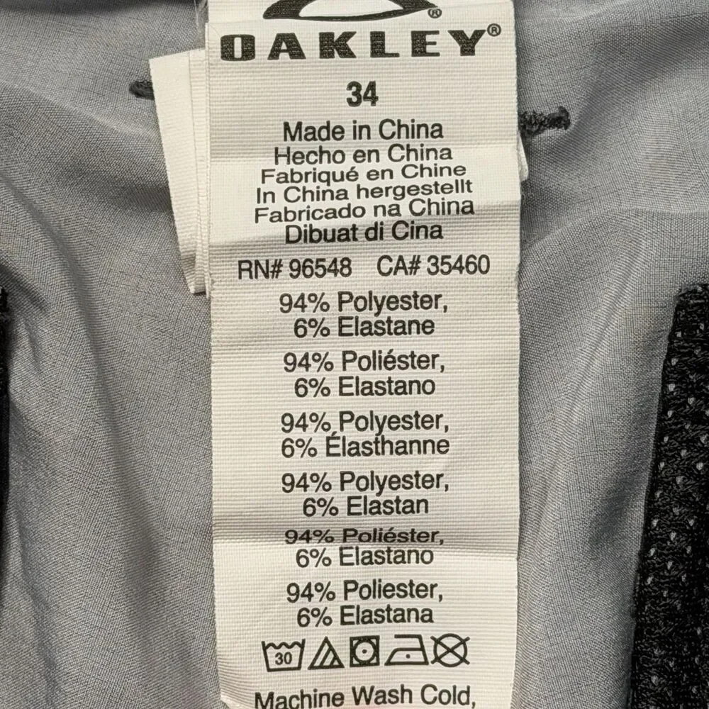 Oakley Mens 34 Hybrid Boardshorts Swim Trunks Striped Gray Black 10